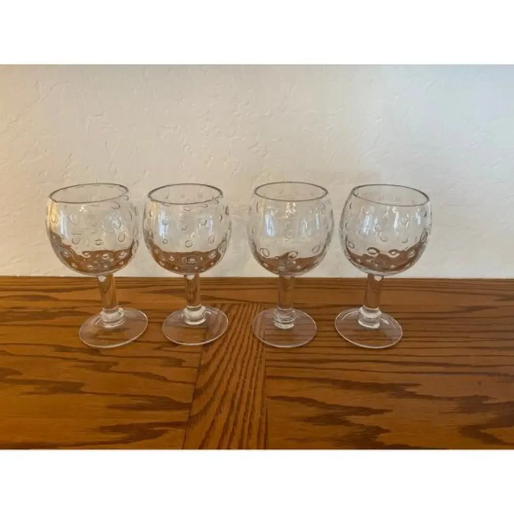 Crate & Barrel Bubble Glass goblets (4)